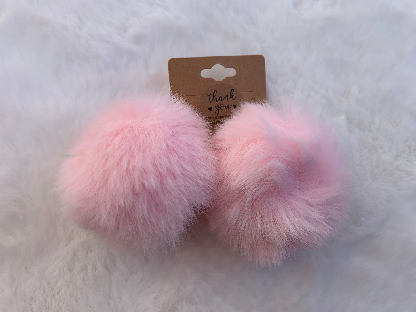 Light Pink Pom Pom Earrings