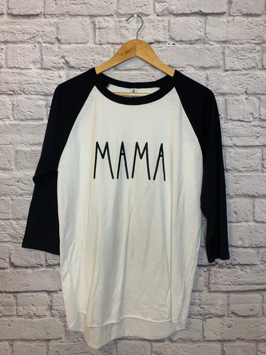 Black/White MAMA Raglan