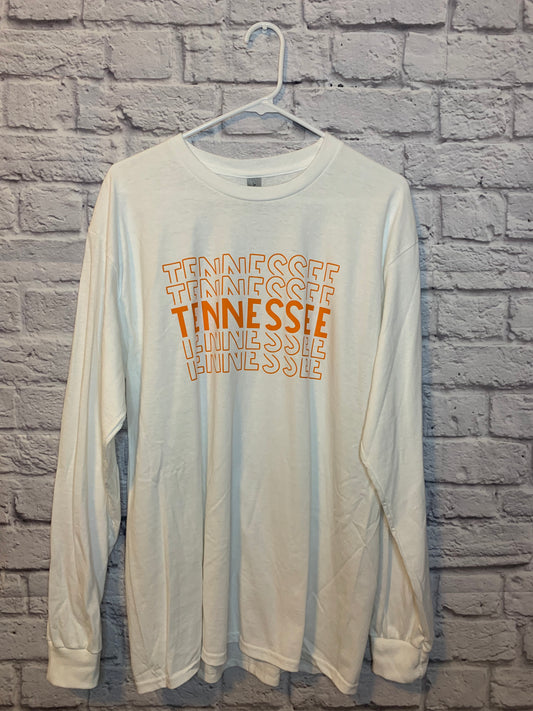 White/Orange Tennessee Long Sleeve