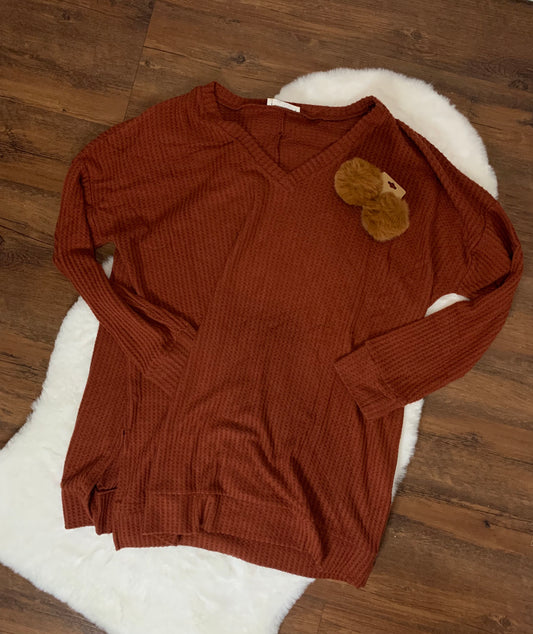 Plus Size Waffle Sweater